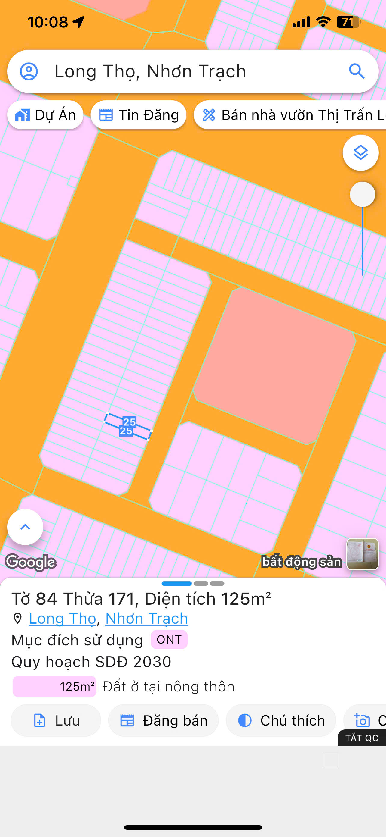 Bán lô đất dự án Hud mặt sau đường 35m,gần công viên đường nhựa thông thoáng diện tích 5x25